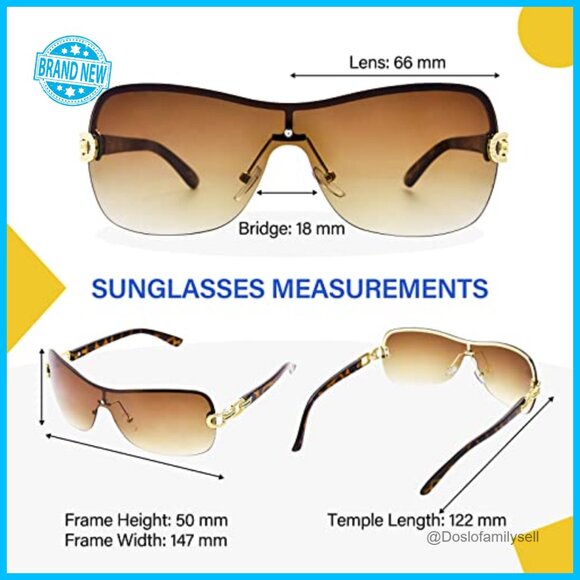 Y2K Sunglasses Wrap Around Rimless Trendy Retro Fashion Statement main image 5